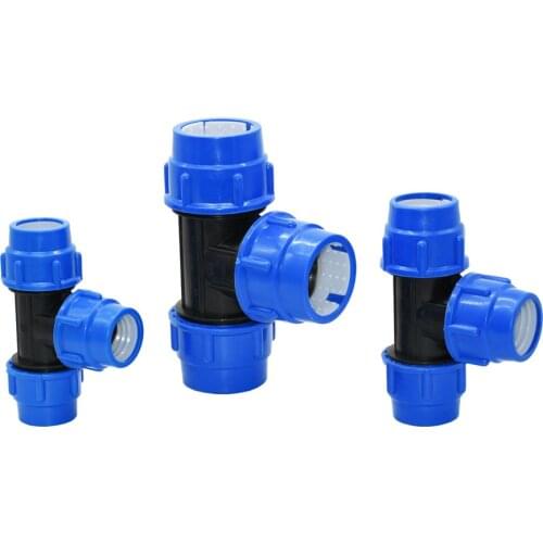 40/50/63mm PE Pipe Fittings Tee Quick Connector Three-Way Quick Joint Water Splitter Tap Pipe Plastic Adapter