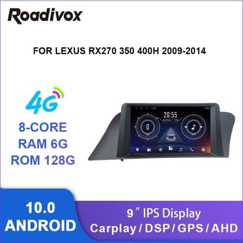 9 inch android 10.0 car radio video gps player for LEXUS RX270 350 400H 2009-2014 multimedia autoradio stereo head unit