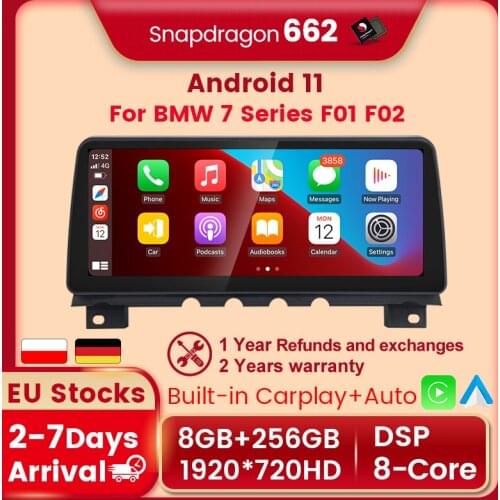 12.3inch Qualcomm Snapdragon 662 Android11 8+256G Car Multimedia Player Navigation BT for BMW 7 Series F01 F02 2009-2015 NBT CIC