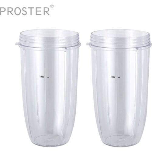 Proster 2Pcs 16Oz Tall Cup With Lids Replacement For Ninja Dishwasher Auto Blender Parts 32oz Cup for Nutri Bullet 600 900 Model