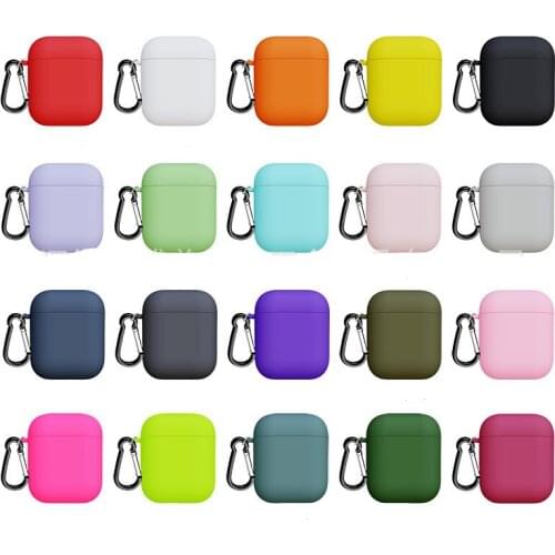 Soft Silicone earphone case with buckle Shockproof Sleeve Protective Bluetooth Wireless Earphone Cover For Apple Airpods storage
