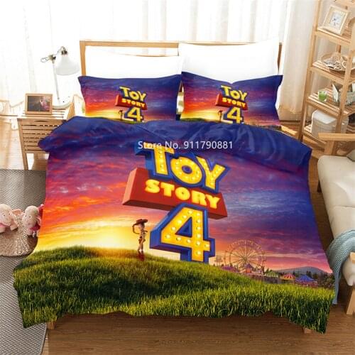 Home Textile Disney Popular Movie Toy Story Cartoon Good-looking Duvet Quilt Cover Pillowcase Bedding Boy Bedroom Decoration