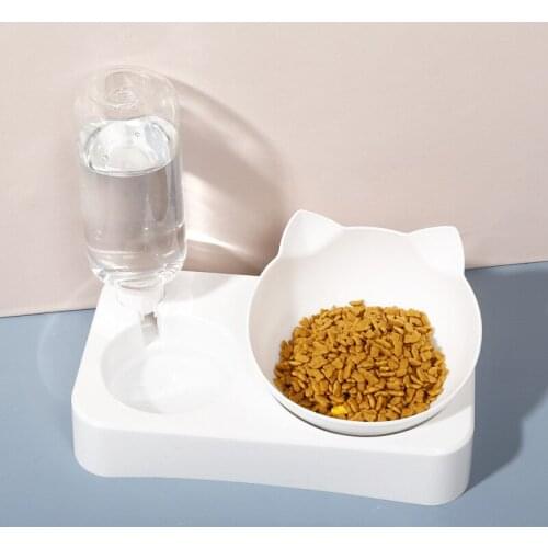 Dual Use Pet Dog Bowl Cat Food Bowl with Water Dispenser Puppy Dog Feeding Supplies Pet Cat Accessories