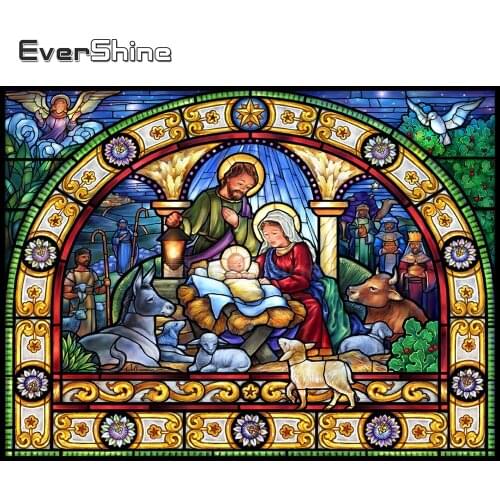 EverShine Diamond Embroidery Full Display Diamond Mosaic Picture Rhinestones Religion Cross stitch Diamond Art Bead Picture Kits