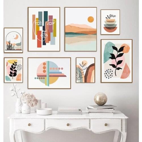 Geometric Patterns Illustration Abstract Nordic Posters And Prints Wall Art Canvas Painting Wall Pictures For Living Room Decor