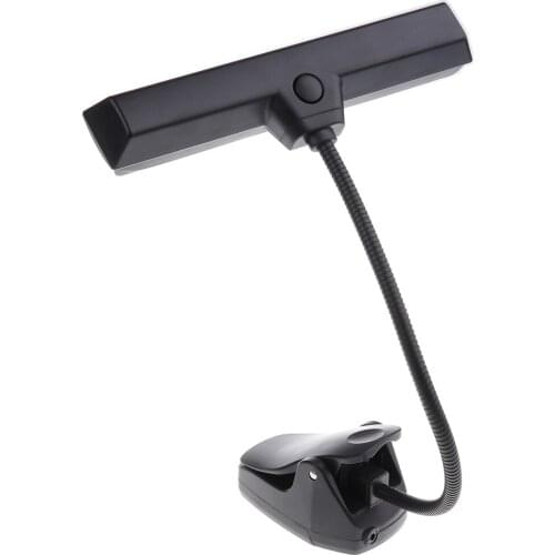 Flexible 9 LED Music Stand Lamp Clip-on Bedroom Desk Book Reading Light Black 7.99inch