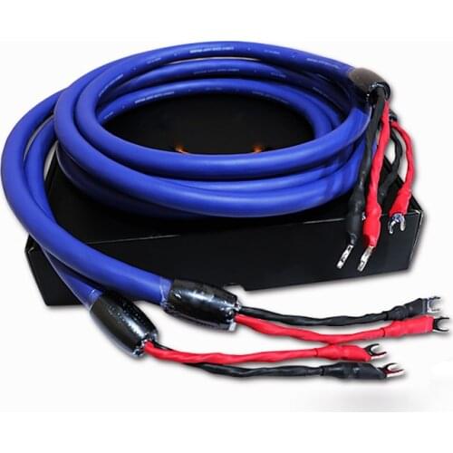 Hifi audio Speaker Cable hi-end audio speaker cable wire with Rhodium plated Y spade connector