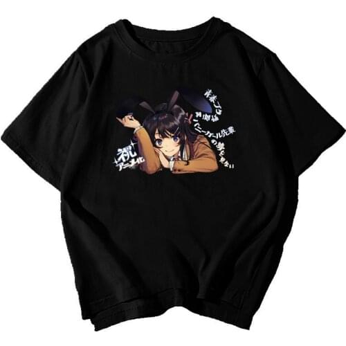 Anime Seishun Buta Yarou Wa Bunny Girl Senpai No Yume Wo Minai Cosplay Women Man T-Shirt Mai Sakurajima Cotton
