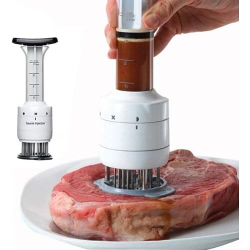 Kitchen Tools 2 in 1 Meat Injector, Sauces Injector, Flavor Syringe with Ultra Sharp Blades-Meat Tenderizer Needle