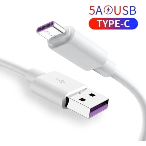 5A Type C Fast Charging Cable USB-C Data Transmission Line Smart Phones Super Quick Charger Cable for Huawei Samsung Xiaomi