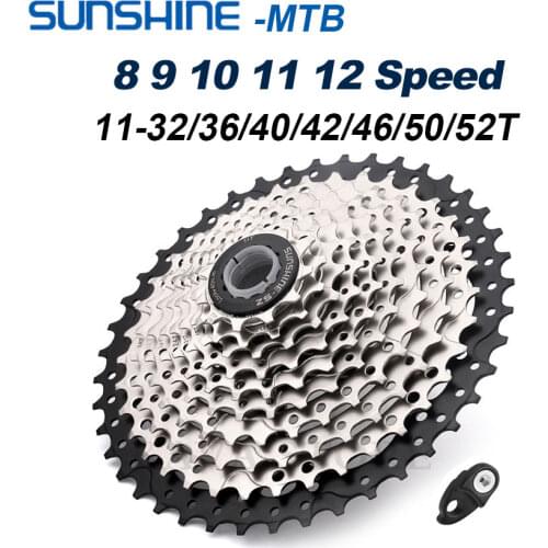 SUNSHINE MTB Cassette 8 9 10 11 12 Speed Flywheel 36T 40T 42T 46T 50T 52T Mountain Bike Freewheel 9V 10V Sprocket for Shimano