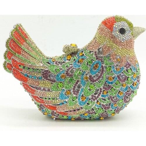 Hot Sale High Quality Crystal Rhinestone Clutch Evening Bag for Formal Party Diamond Beaded Animal Bird Shape Clutch Purse