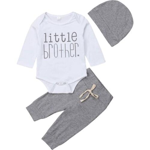 Baby Boy Girl Newborn Jumpsuit Long Sleeve Letter Clothes Set Romper Tops Pants Outfit Autumn Spring Cotton Boys Girls