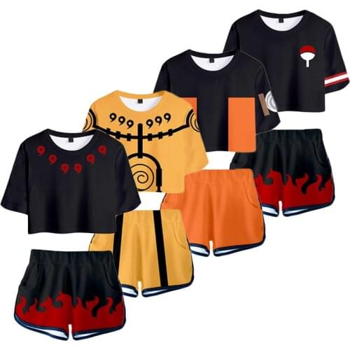 Anime Adult Cosplay Costume 3D Print T shirt+Shorts Sets Uzumaki Akatsuki Harun0o Sakura Men Women Clothes C42K118