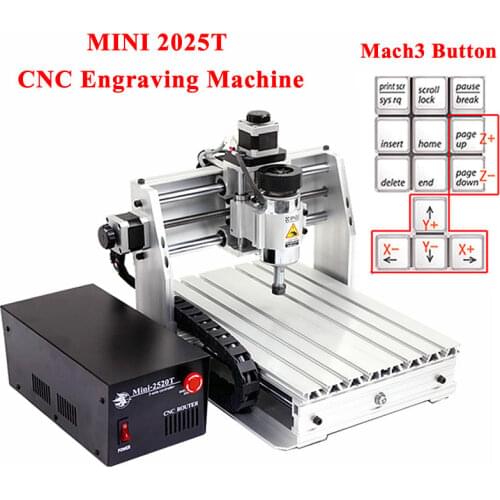 Mini CNC 2025T Router Lathe Machine Milling Machine for Metal Wood CNC-Tool-Kit 3 Axis Parallel Port 200W for CNC Learning Hobby