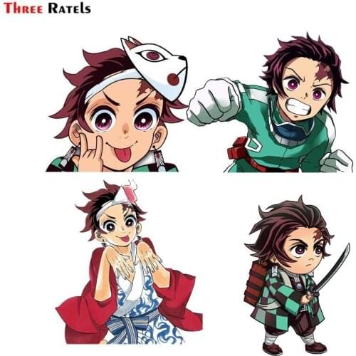 Three Ratels FC756 DEMON SLAYER Kamado Tanjirou car stickers helmet decal