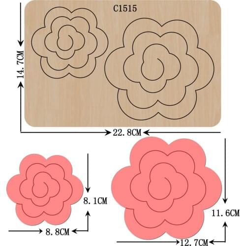 New BOW Wooden die Scrapbooking C-1515 Cutting Dies Multiple sizes
