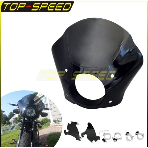 Gauntlet Fairing Lock Mount Bracket Quarter Windscreen Cafe Racer Custom Headlight Fairing for Harley Chopper Bobber Dyna