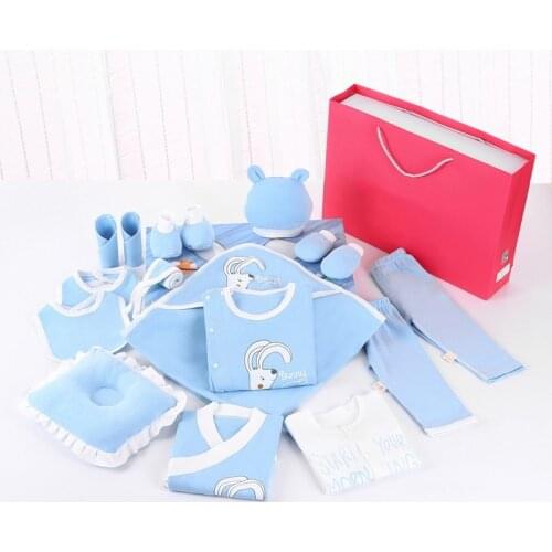 Newborn Baby Girl Boys Clothes New Born Baby Set Pure Cotton Cartoon Bunny Print Baby Outfit Baby Gift Infant Clothing With Box