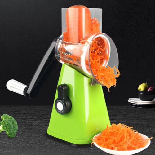 Vegetable Slicer Manual Kitchen Accessories Vegetable Chopper 3 in 1 Round Grater Cutter Potato Spiralizer Home Kitchen Gadgets