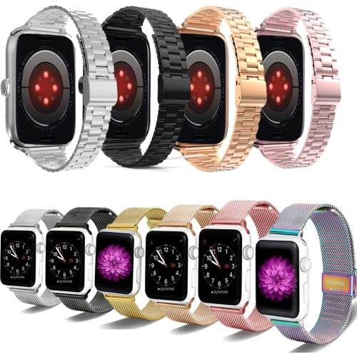 For Apple Watch 6 band strap 38/40 42/44 Stainless Steel metal strap Bracelet iwatch metal Strap Band series 1 2 3 4 5 6