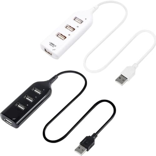 USB 2.0 Hub 4-Port USB Hub 5Mbps HighSpeed Data Transmission USB Splitter for Laptop Mobile HDD
