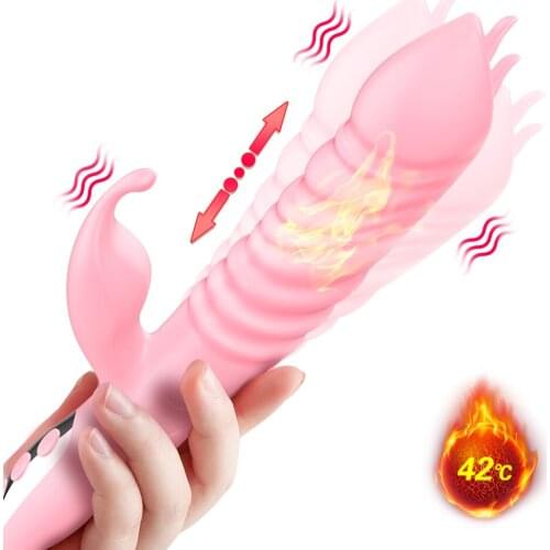 Rabbit Vibrator G Spot Stimulator Clitoral Massage Masturbation Heating Swing Telescopic Dildos Vibrator Sex Toys For Women