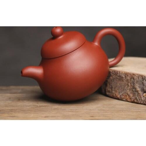 Work zisha teapot small red mud Liao Junli shape pot of run of mine ore mesh household single pot trumpeter put the pot