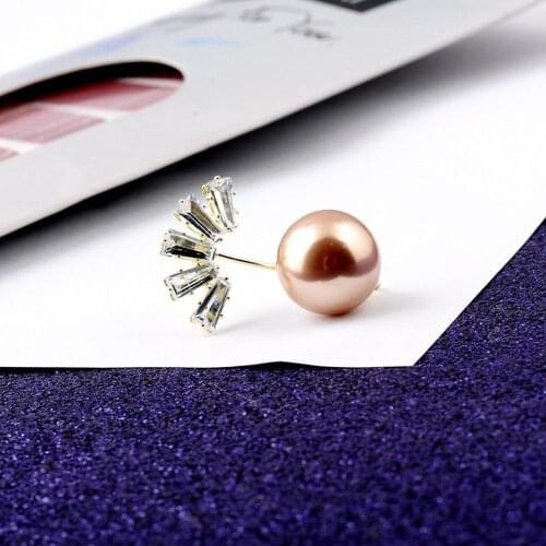 1PC Creative Pearl Flower Zircon Brooch Exquisite Peacock Swan Collar Pin Leaf Zircon Brooches Womens Cloth Accessoires Gift