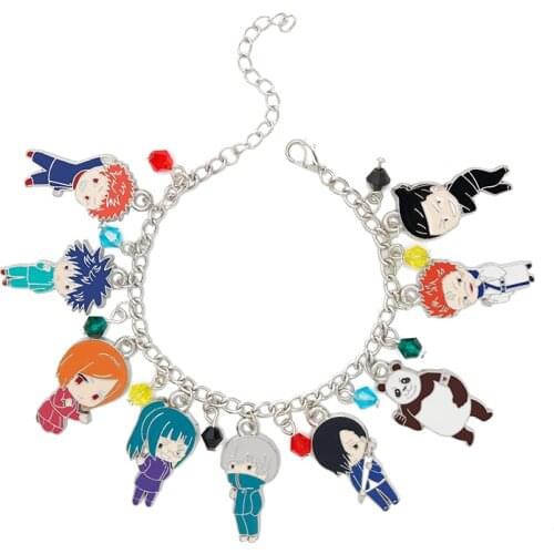 Jujutsu Kaisen Anime Bracelets for Women Cartoon Figures Charm Chain Bracelet Animation Prop Jewelry