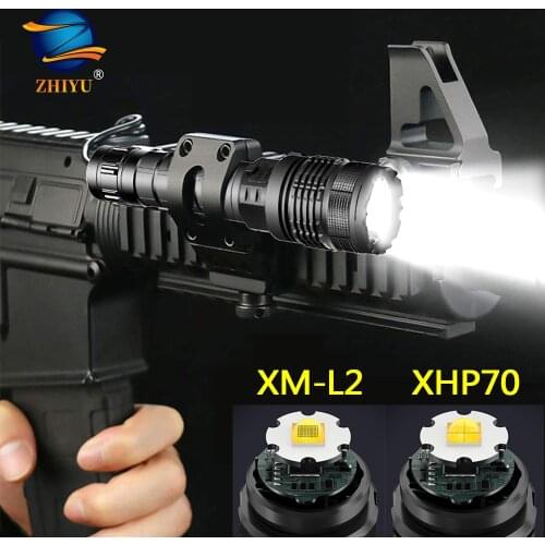ZHIYU Most Powerful XHP70 26650 LED Flashlight Waterproof USB Rechargeable XM-L2 18650 Tactical Light 26650 Zoom Camping Torch