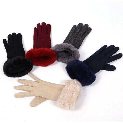 Winter Fashion Warm Gloves Falling Velvet Gloves Outdoor Touch Screen Riding Female Ladies Girls Cotton Fluff Gloves PS-18