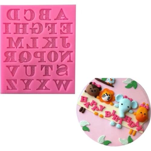 1PC New Uppercase English Alphabet Liquid Silicone Mold Fondant Cake Mold Baking Tools cake stand silicone mold A091