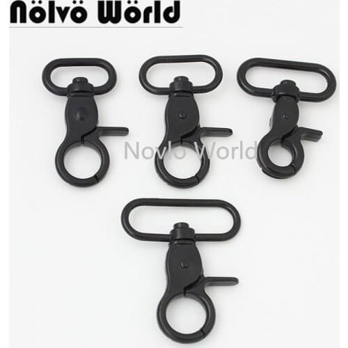 10-50 pieces dark black 4 size 22-26-32-38mm powerful hook trigger snap hook swivel clasp lobster claws swivel hooks for bags