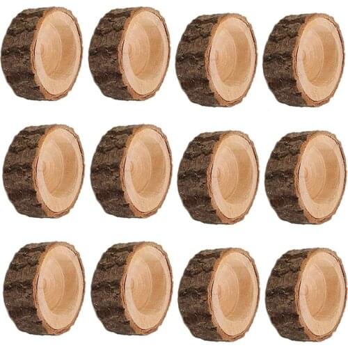 12Pcs Wooden Candle Holder,Votive Tealight Holder for Wedding Party for Table,Halloween Christmas Party Home Decor
