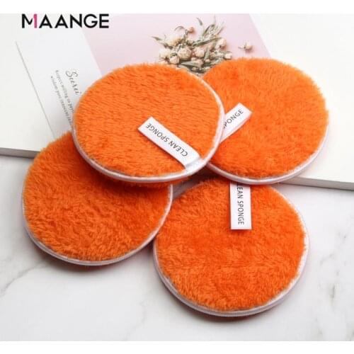 4pcs Soft Flannelette Sponge Double sided Makeup Remove Puff Women Lady Beauty Makeup Wash Facial Cosmetic Tool
