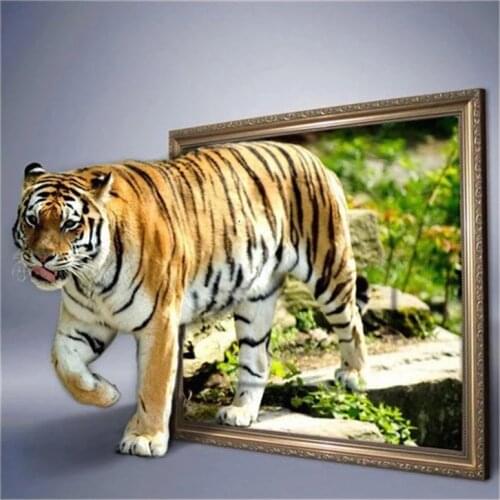 5D DIY Diamond Painting Animal Tiger Rhinestone Picture Cross Stitch Kit Full Square/Round Diamond Embroidery Decoration Gift
