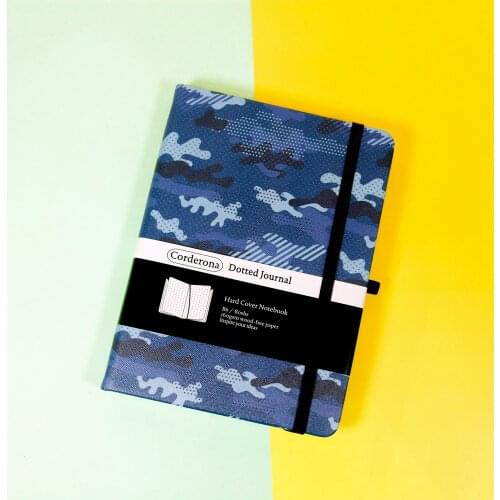 B6 Camouflage Dotted Journal Bullet Notebook Hard Cover Elastic Band Thick Paper Travel Planner Diary