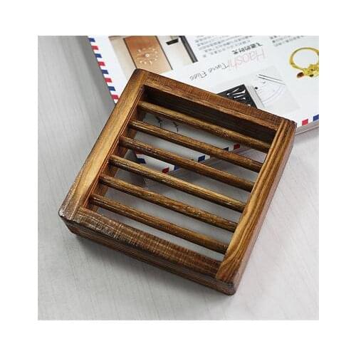 Wood Square Soap Dish Storage Holder Bath Shower Plate10x10cm good quality hot selling new