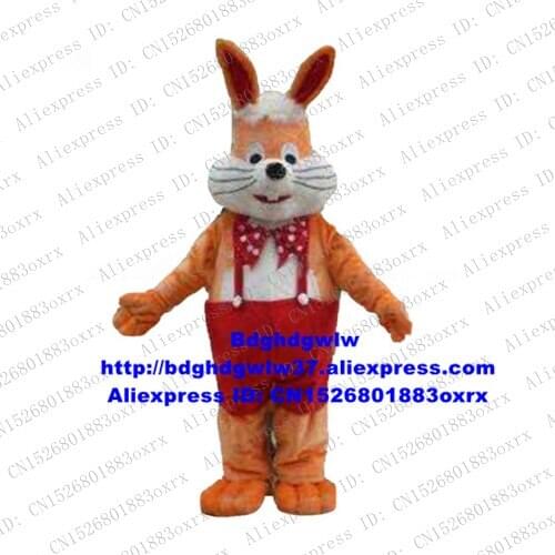 Long Fur Orange Red Easter Bunny Osterhase Rabbit Hare Mascot Costume Adult Character Sports Carnival Stage Performance zx2517
