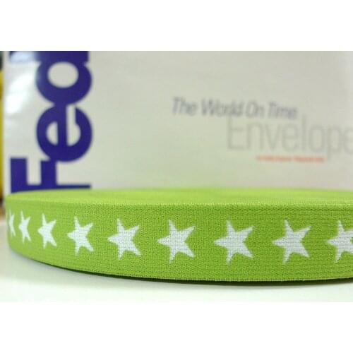 27 Yards 3/4" 20mm Lime Green Color Star Print Underwear Elastic Tape