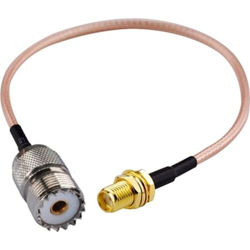 Superbat Pigtail Cable SMA Jack Bulkhead to UHF Straight Female RG316 15cm