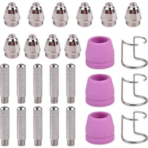 LETAOSK High Quality Plasma Cutter Consumable Torch Electrode Tip Nozzle Shield Cup Spacer Guide Kit fit for SG-55 AG-60 WSD-60