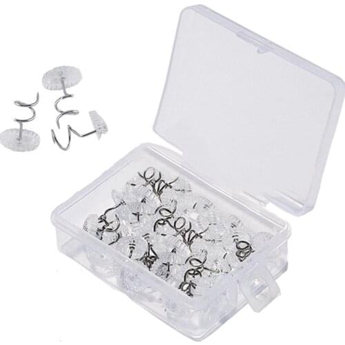 LMDZ 100/50pcs Straight Pins Clear Fabric Twist Pins Couch Chair Car Sofa Headliner Repair Loose Drapery Craft DIY Locating Pins