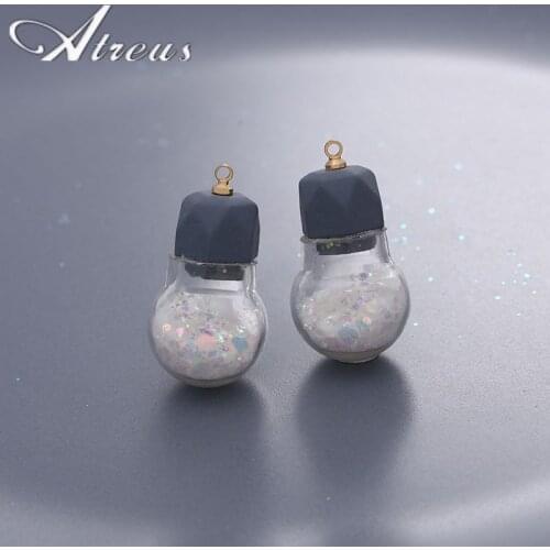 Cute Gray Light Bulb Shape Dangle Charms DIY Making Earrings Necklace Handmade Resin Jewelry Finding Supplies Accessories Gift