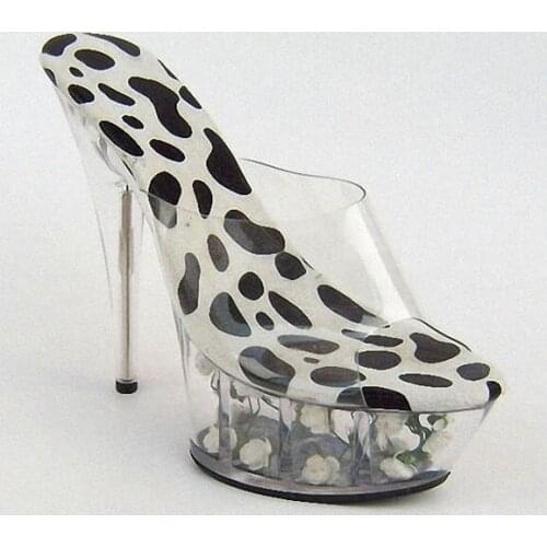 Fashionable Sexy 15CM Super High Heel Platforms Pole Dance Star/Model Shoes Women Sexy Crystal Shoes