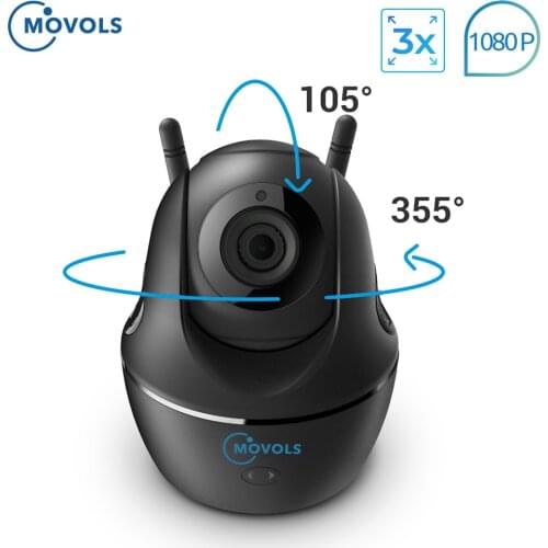 Movols WiFi Camera 2.4G/5G 2MP Full HD 3x Optical Zoom 1080P Baby Monitor Pan/Tilt Video Surveillance Indoor Home Camera K3x-2MP