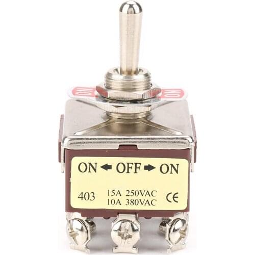 Toggle Switch ON/OFF/ON 3 Position 4PDT 12 Pin 12mm Toggle Switch 15A/250VAC 10A/380VAC Toggle Switch