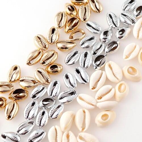 20Pieces Gold Silver Plated Sea Shells For Jewelry Fashion DIY Handmade Charm Natural Shell Craft Accessories Jewelry Making