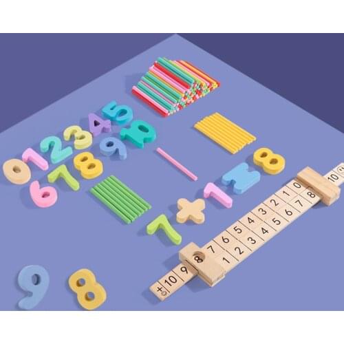 Montessori Educational Math Toys Learning Toys For Children Safety Colorful Bamboo Counting Sticks Mathematics Wooden Montessori